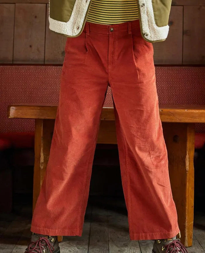 Women039s Scouter Cord Pleated Pull On Pant Cinnamon ToadandCo Pants