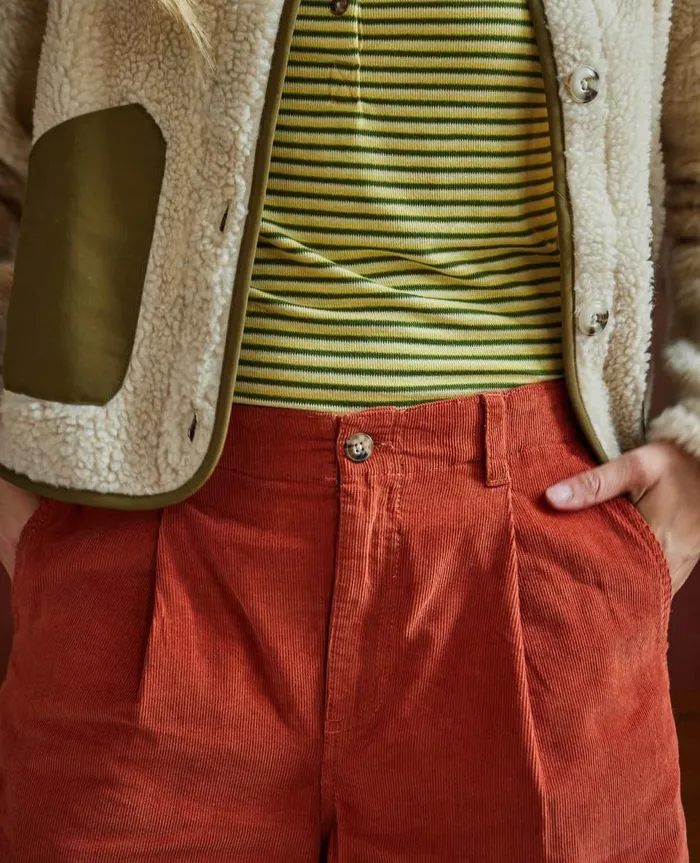 Women039s Scouter Cord Pleated Pull On Pant Cinnamon ToadandCo Pants