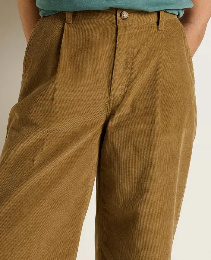 Women039s Scouter Cord Pleated Pull On Pant Honey Brown ToadandCo Pants
