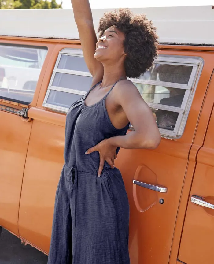 Women039s Taj Hemp Strappy Jumpsuit True Navy ToadandCo Jumpsuits and Overalls