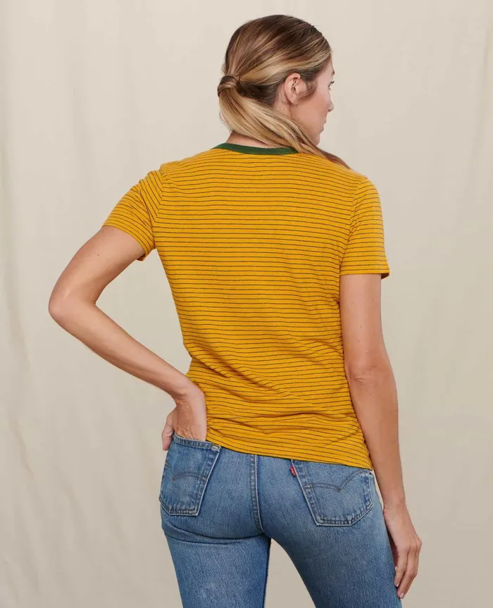 Women039s Women039s Grom Ringer Crew Gooseberry Stripe ToadandCo Tops and TShirts