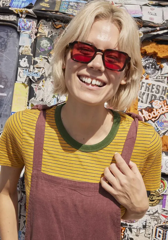 Women039s Women039s Grom Ringer Crew Gooseberry Stripe ToadandCo Tops and TShirts