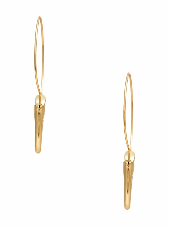 Women 14K GoldPlated Hook Hoop Earring Silvergold Marciano Accessories Women 14K GoldPlated Hook Hoop Earring Silvergold Marciano Accessories