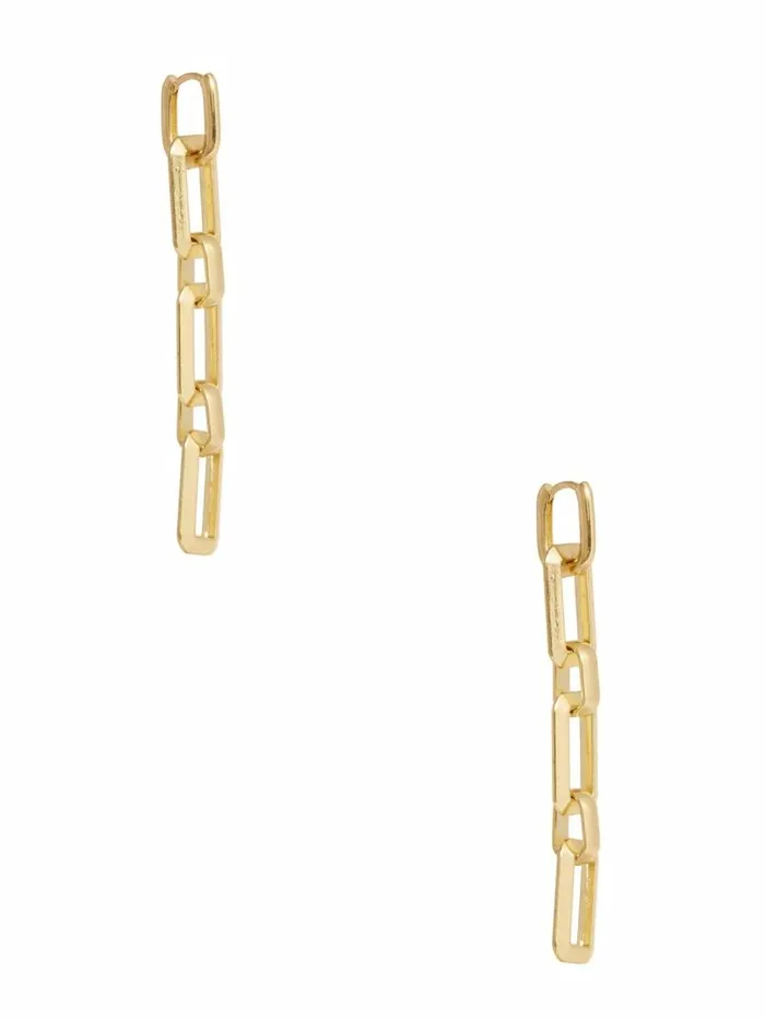 Women 14K GoldPlated Link Drop Earring Silvergold Marciano Accessories Women 14K GoldPlated Link Drop Earring Silvergold Marciano Accessories