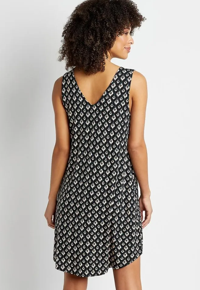 Women 247 Black Mixed Print Shift Dress Maurices Dresses and Jumpsuits