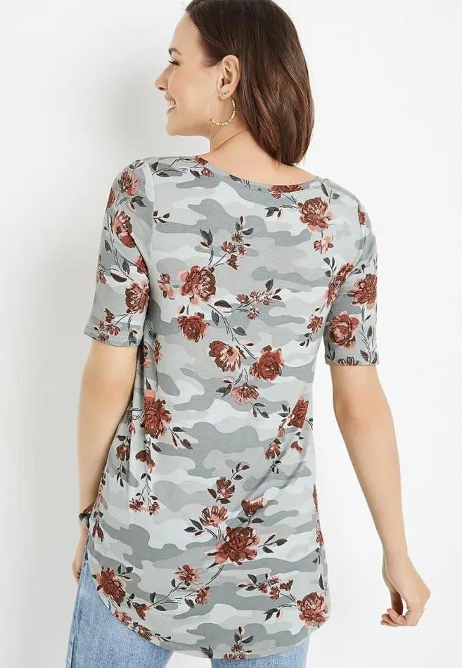 Women 247 Camo Floral Flawless Tee Maurices Tops