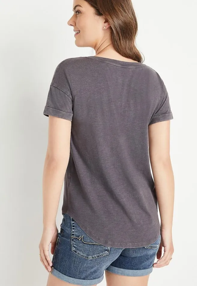 Women 247 Gray Drop Shoulder Tee Maurices Tops