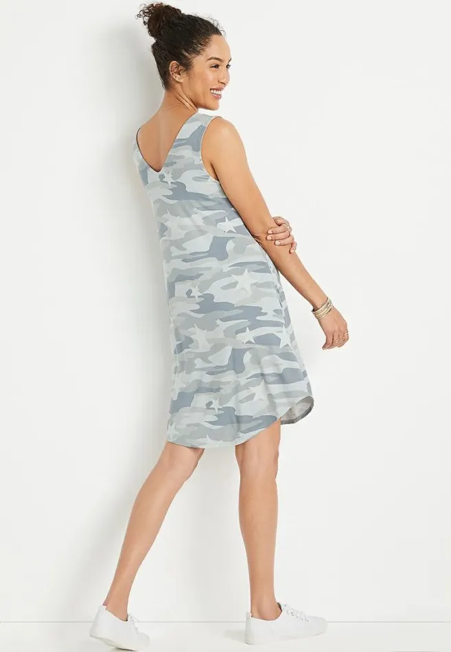 Women 247 Green Star Camo Shift Dress Maurices Dresses and Jumpsuits