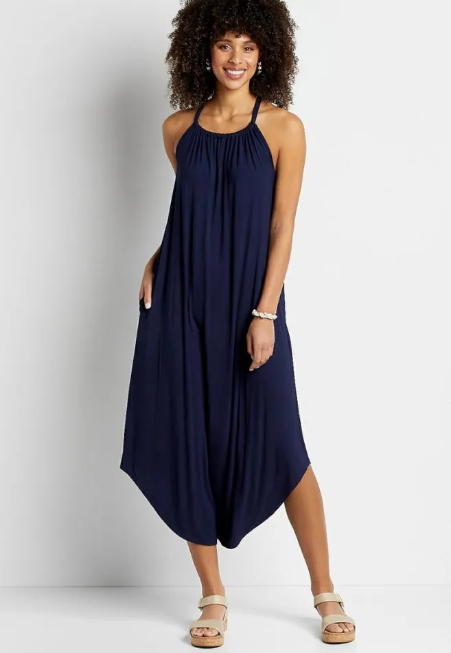 Women 247 Navy Halter Neck Maxi Dress Maurices Dresses and Jumpsuits