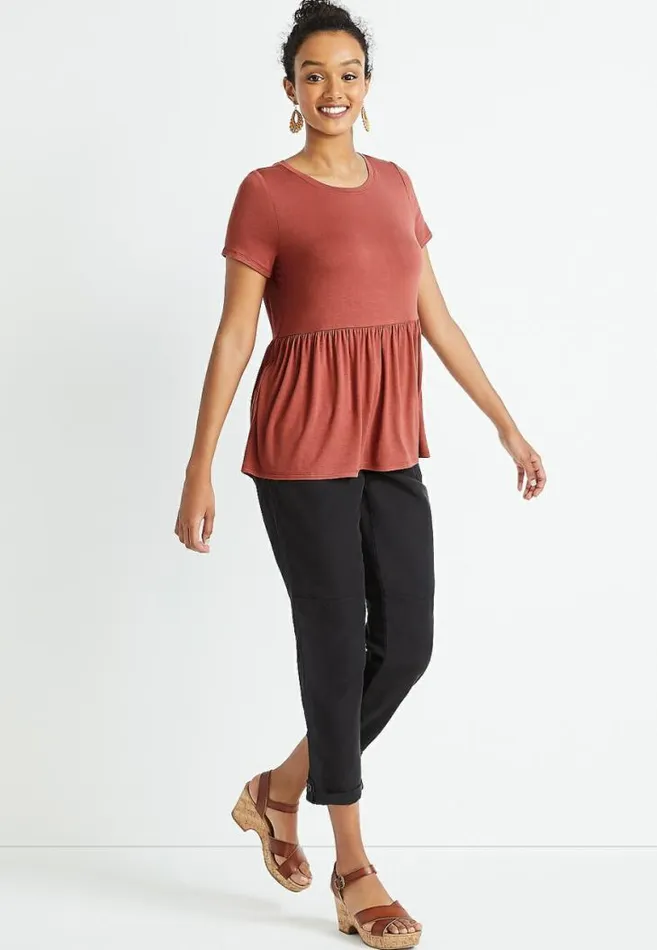 Women 247 Solid Babydoll Tee Maurices Tops