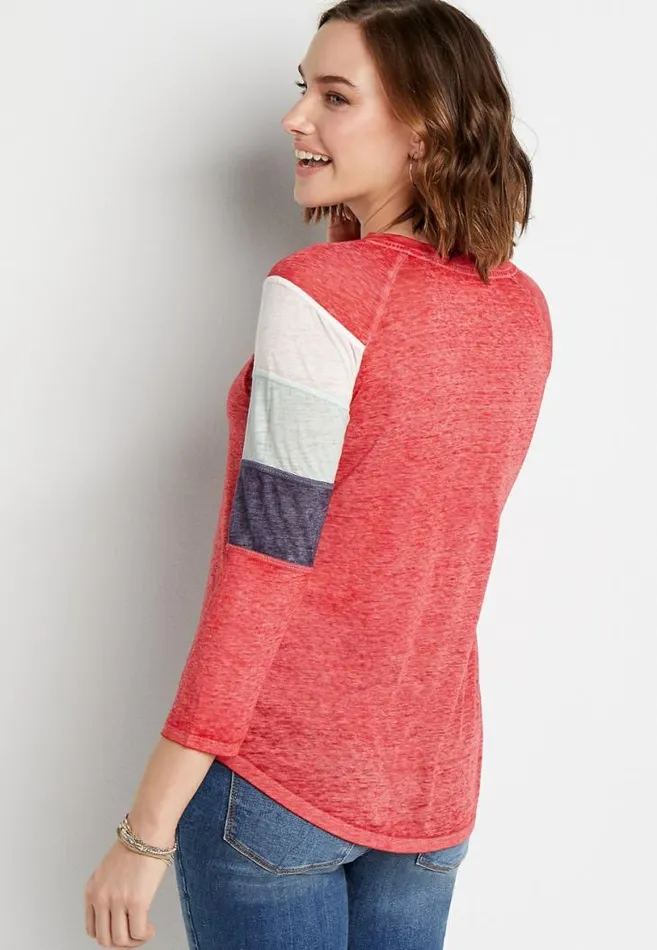 Women 247 Striped Baseball Tee Maurices Tops