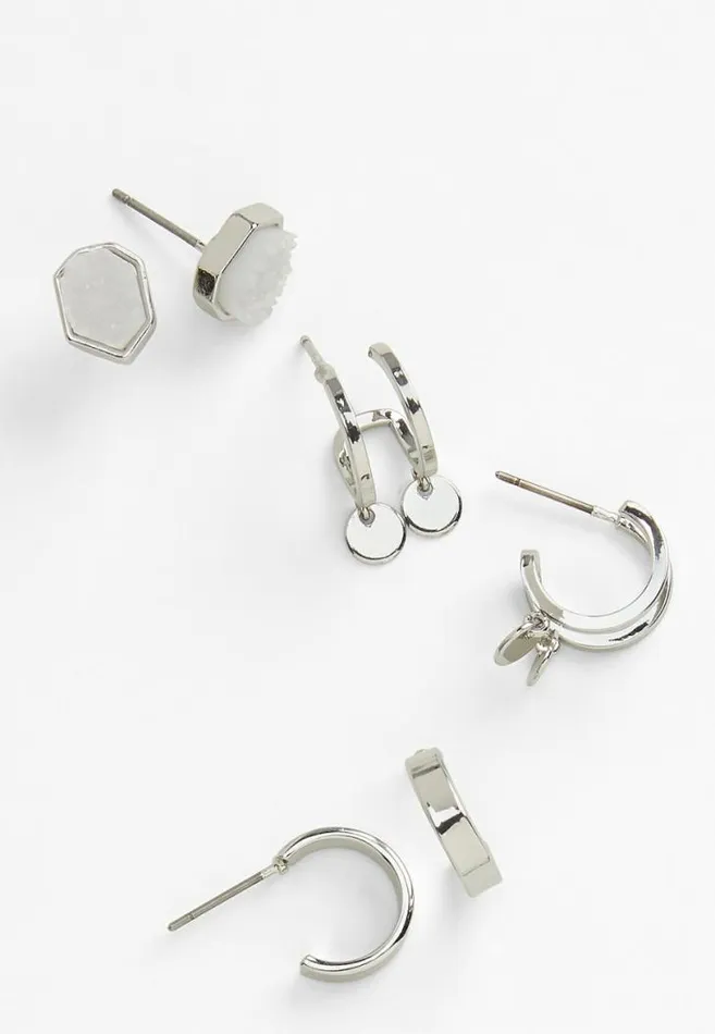 Women 3 Pack Huggie Hoop Earring Set Maurices Jewelry