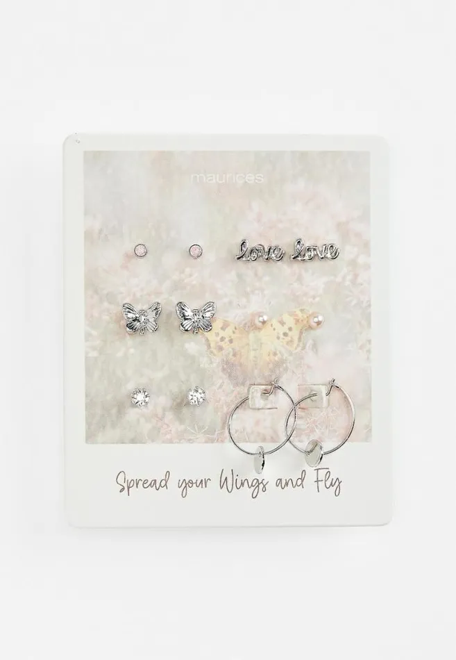 Women 6 Pack Butterfly Earring Set Maurices Jewelry