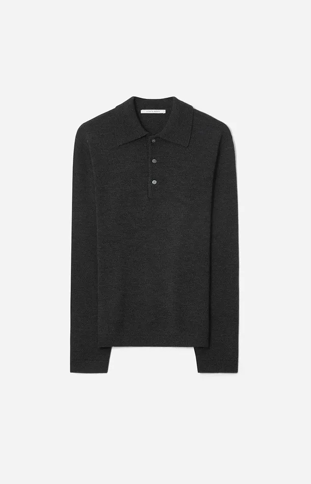 Women A Day039s March Knitwear Clare Merino Polo Sweater