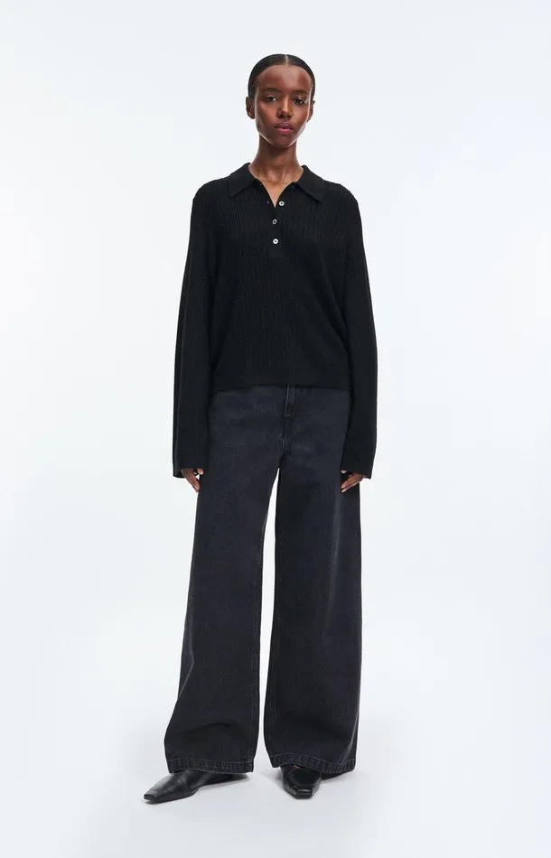 Women A Day039s March Knitwear Clarice Cable Merino Polo Sweater Women A Day039s March Knitwear Clarice Cable Merino Polo Sweater