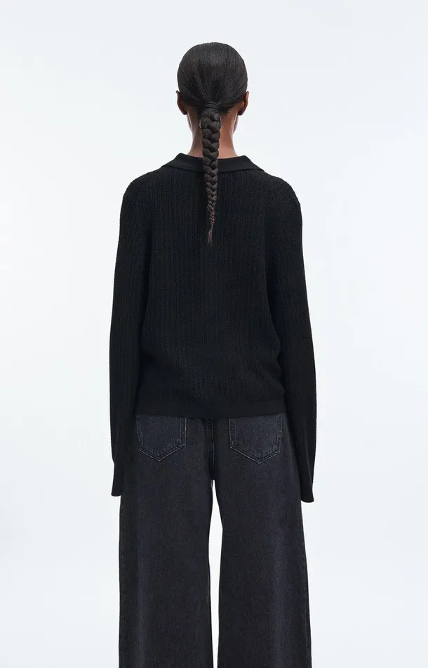 Women A Day039s March Knitwear Clarice Cable Merino Polo Sweater Women A Day039s March Knitwear Clarice Cable Merino Polo Sweater