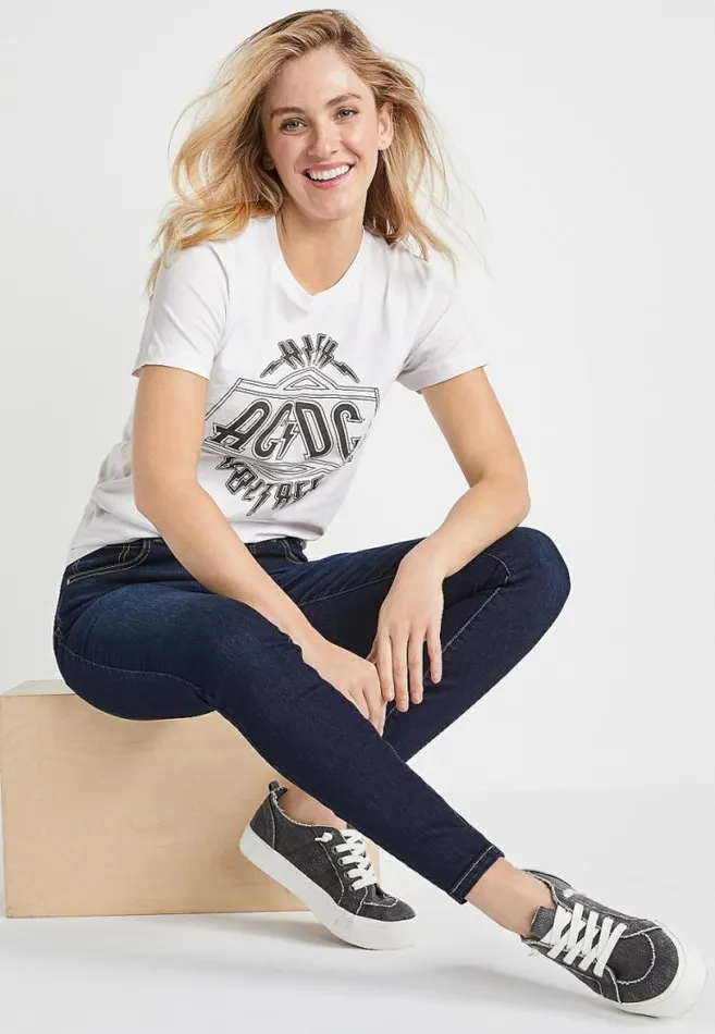 Women Acdc Oversized Graphic Tee Maurices Tops
