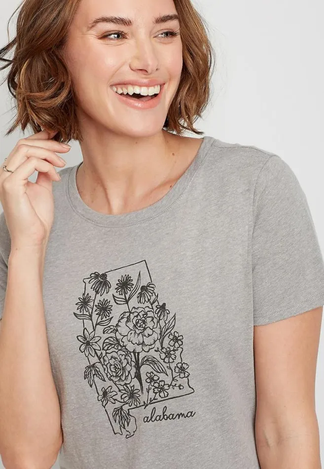 Women Alabama State Flower Graphic Tee Maurices Tops