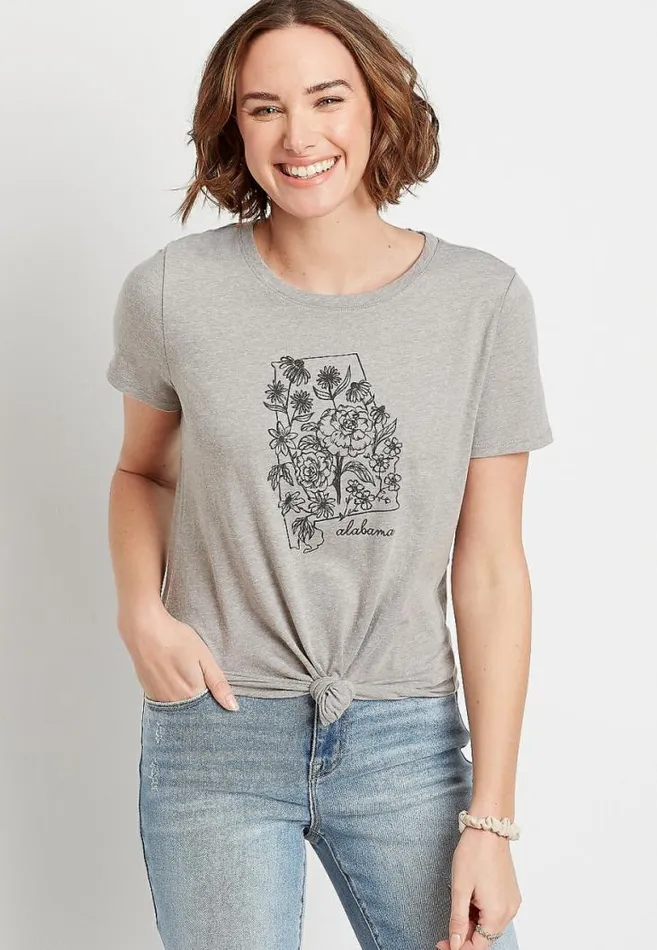 Women Alabama State Flower Graphic Tee Maurices Tops
