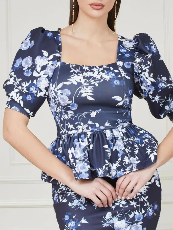 Women Alexis Petal Pose Top Petal Pose Indigo Marciano Tops And Sweaters Women Alexis Petal Pose Top Petal Pose Indigo Marciano Tops And Sweaters