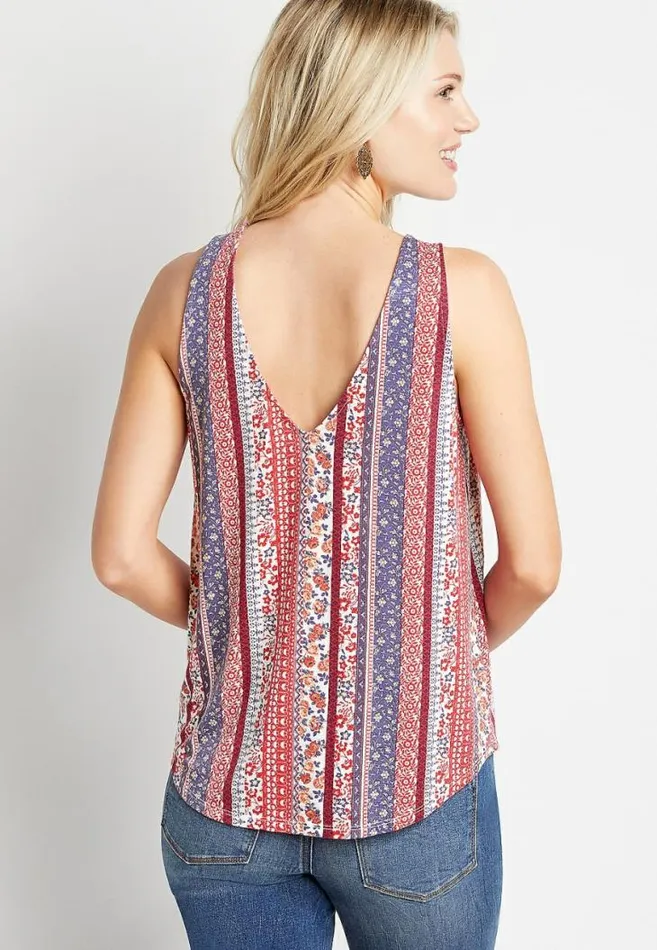 Women Americana Henley Tank Top Maurices Tops
