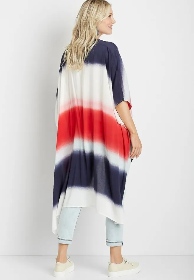 Women Americana Tie Dye Ruana Maurices Tops