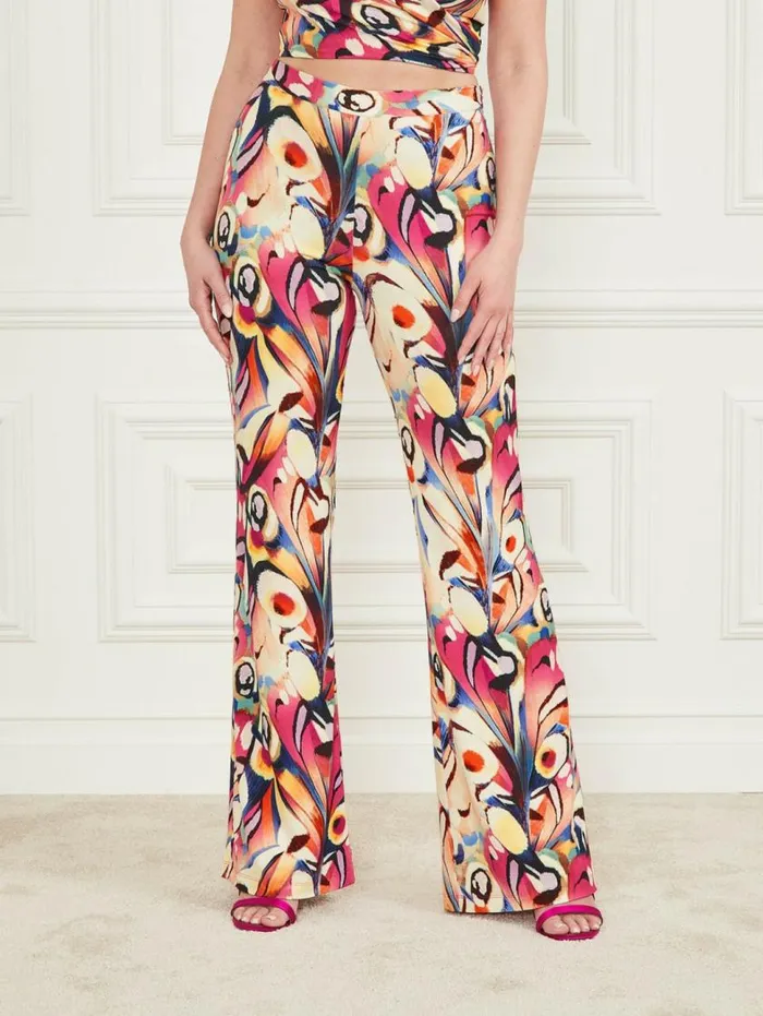 Women Anise Flared Pant Wonderland Print Marciano Bottoms