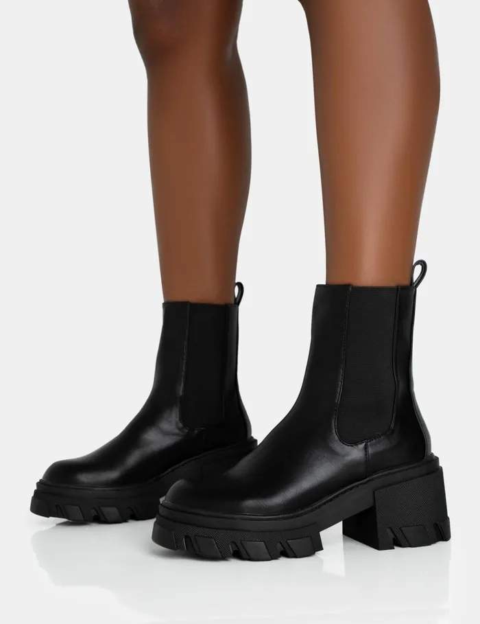 Women Astro Elasticated Chunky Ankle Heeled Boots Black Public Desire Ankle Boots Women Astro Elasticated Chunky Ankle Heeled Boots Black Public Desire Ankle Boots
