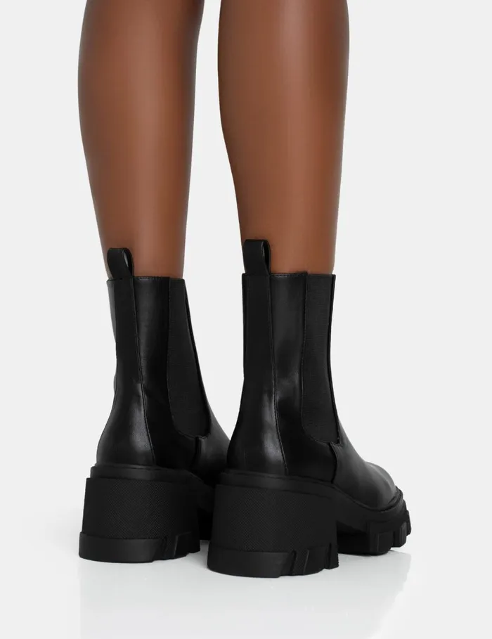 Women Astro Elasticated Chunky Ankle Heeled Boots Black Public Desire Ankle Boots Women Astro Elasticated Chunky Ankle Heeled Boots Black Public Desire Ankle Boots