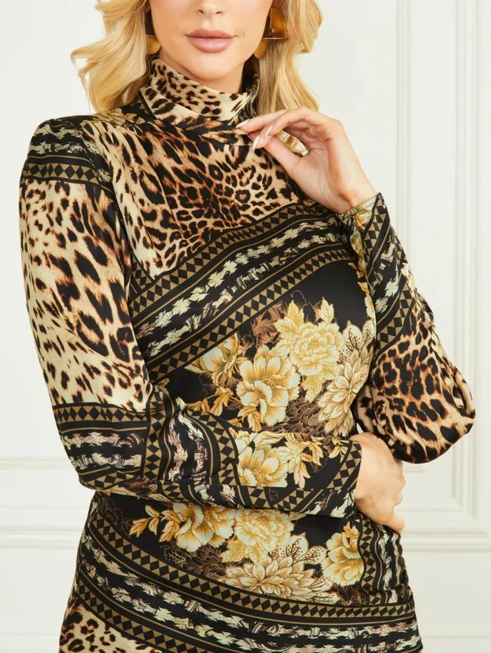 Women Aurora Printed Dress After Dark Print Marciano Dresses Women Aurora Printed Dress After Dark Print Marciano Dresses
