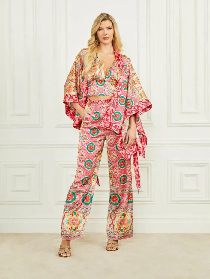 Women Babylon Scarf Crop Top Babylon Blanket Print Marciano Tops And Sweaters Women Babylon Scarf Crop Top Babylon Blanket Print Marciano Tops And Sweaters