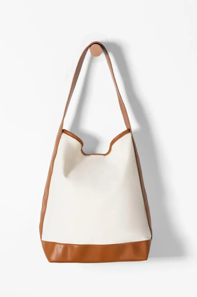 Women Bags Cupshe Anakena Patchwork Canvas Shoulder Bag Multicolor