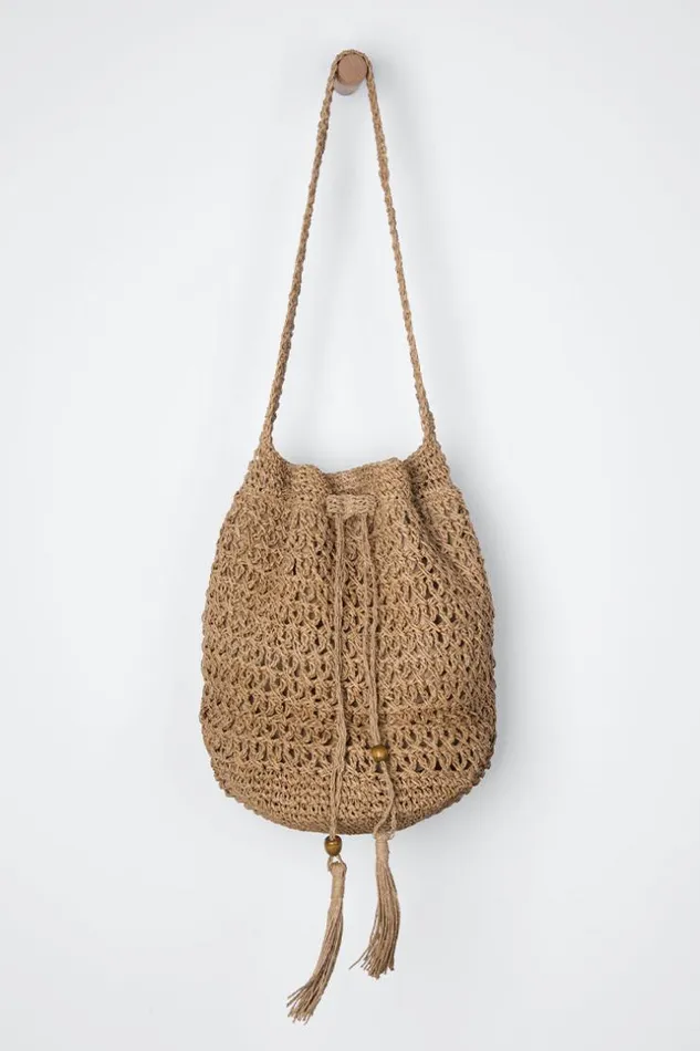 Women Bags Cupshe Aurin Braided Brown Vacation Shoulder Bag Linen