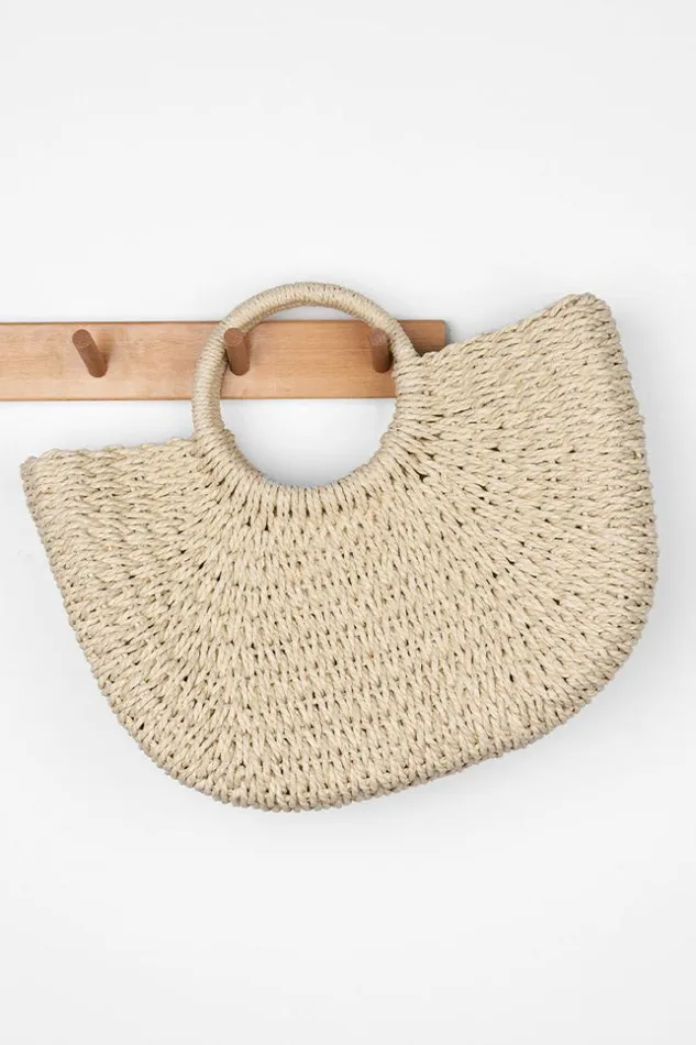 Women Bags Cupshe Bova Large Top Handle Braided Bag Beige