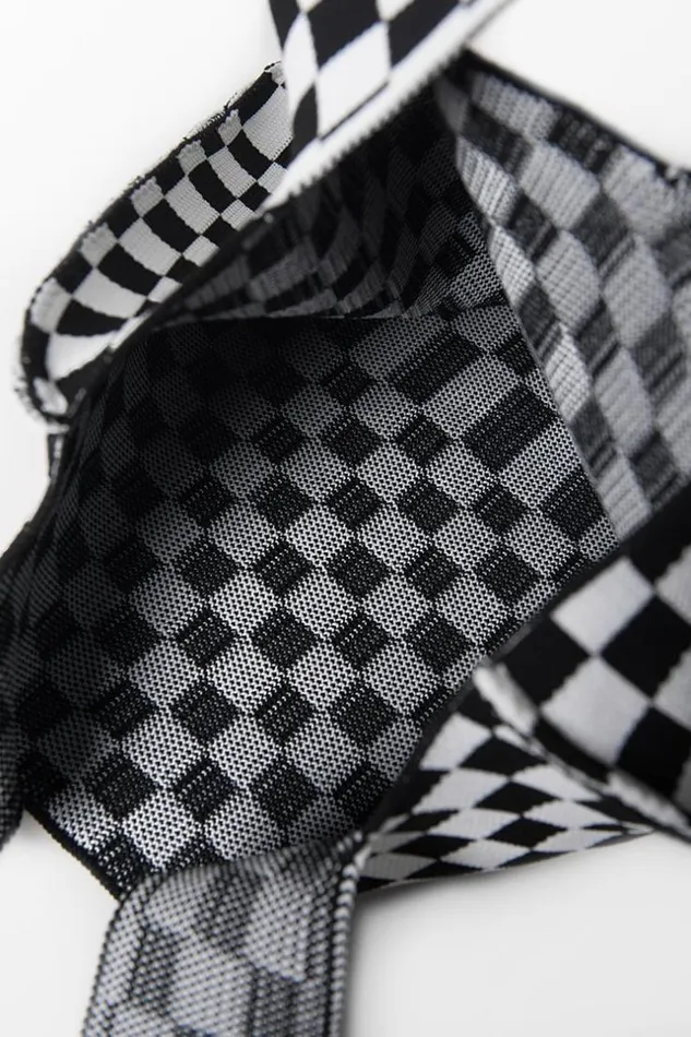 Women Bags Cupshe Cityscape Plaided Tote Bag Blackwhite
