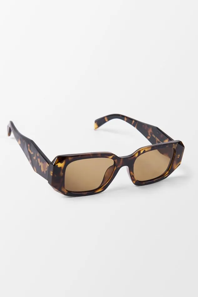 Women Bags Cupshe Sable Square Leopard Sunglasses Multicolor