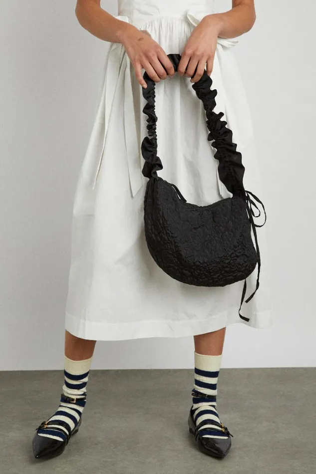 Women Bags Damson Madder Quilted Ruched Kidney Bag 8211 Black