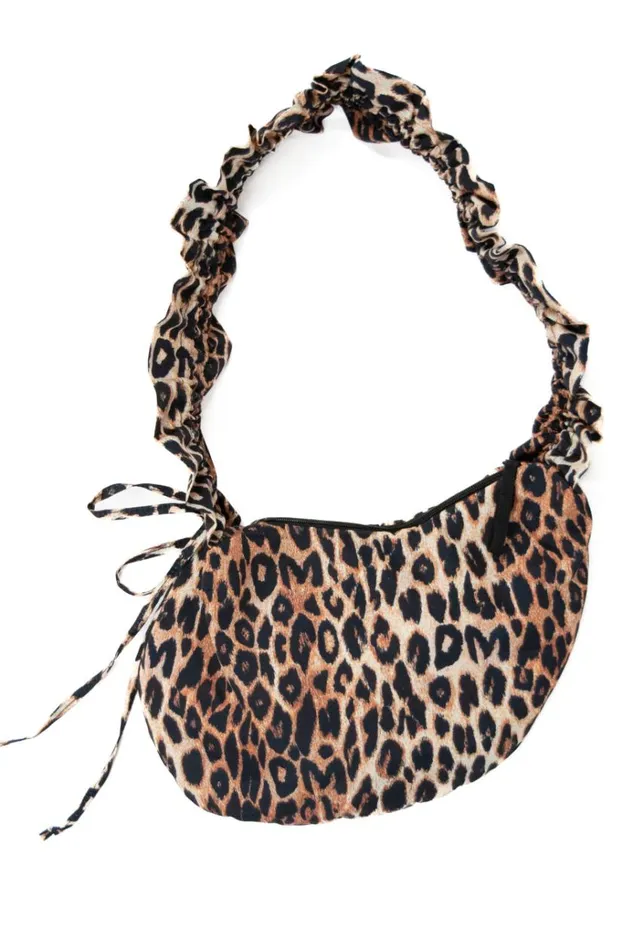 Women Bags Damson Madder Ruched Kidney Bag In Leopard Print