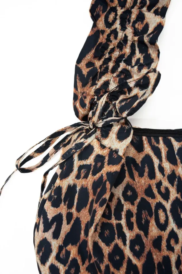 Women Bags Damson Madder Ruched Kidney Bag In Leopard Print