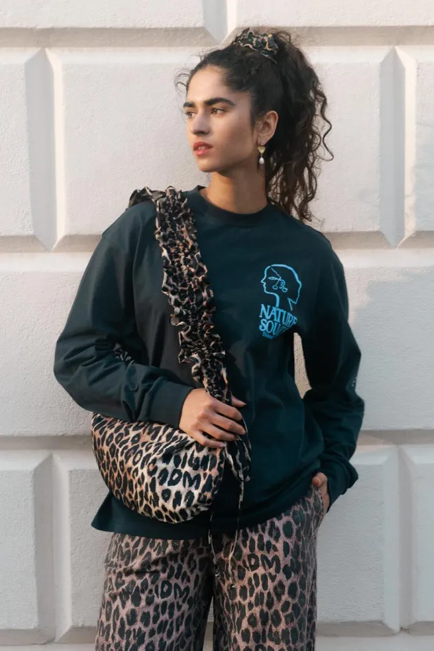 Women Bags Damson Madder Ruched Kidney Bag In Leopard Print
