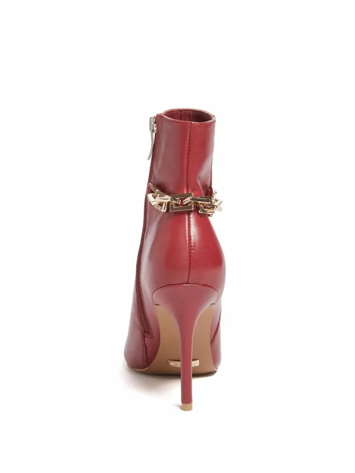 Women Bale Leather Bootie Medium Red Marciano Shoes Women Bale Leather Bootie Medium Red Marciano Shoes