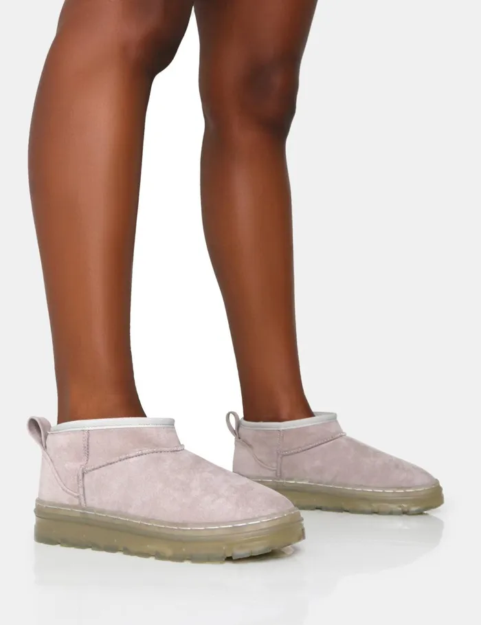 Women Bambi Light Grey Ultra Mini Ankle Boots Grey Public Desire Gifts