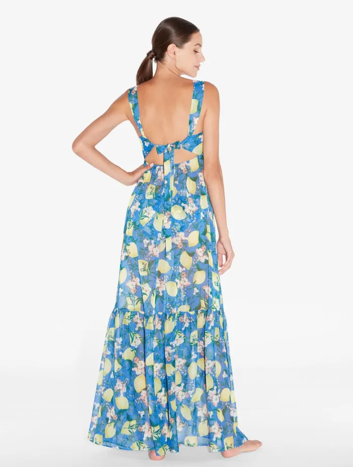 Women Beach Coverups La Perla Blue Printed Maxi Dress