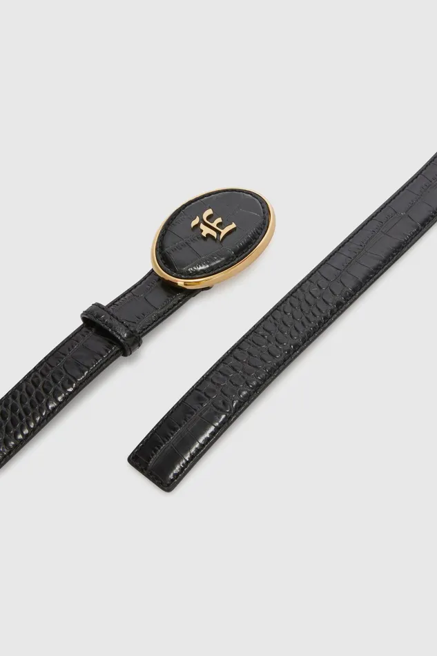 Women Belts Ermanno Scervino Black Leather Belt With Logo 8211 Ermanno Scervino Black