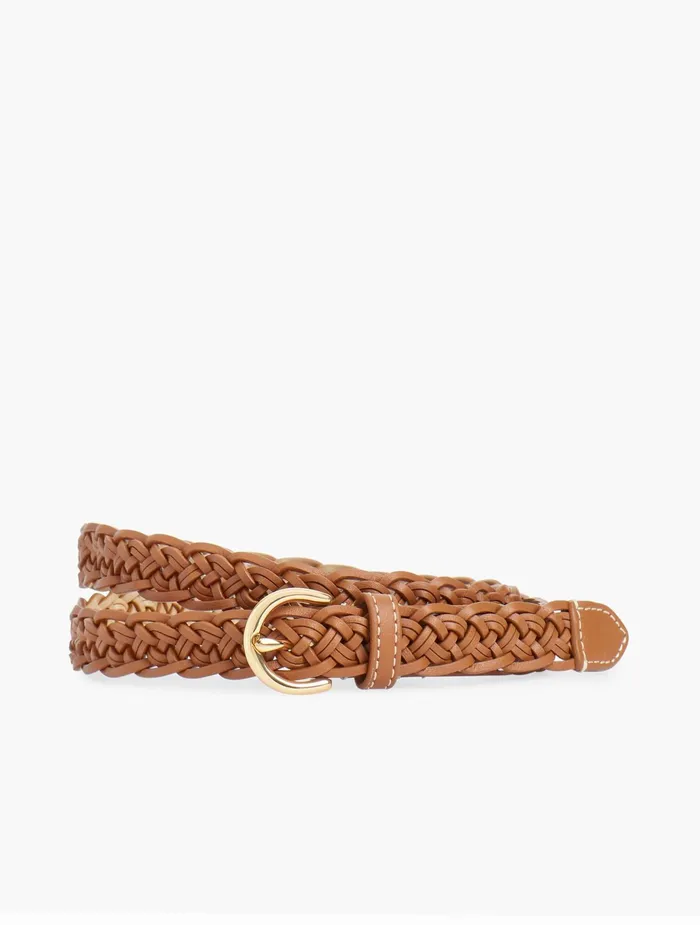 Women Belts Talbots Braided Leather Belt Black