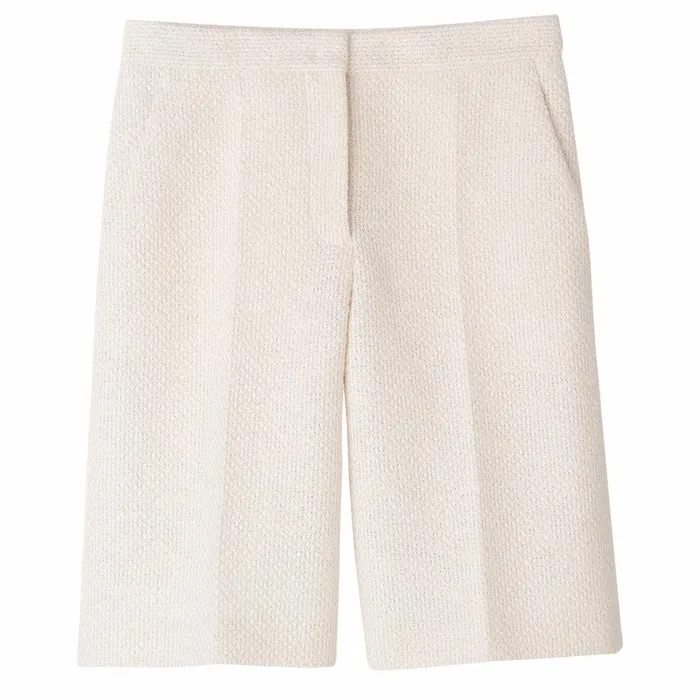 Women Bermuda Shorts Ecru Longchamp Trousers and Shorts