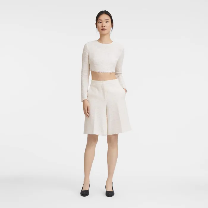 Women Bermuda Shorts Ecru Longchamp Trousers and Shorts