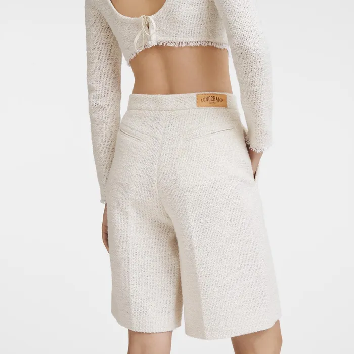 Women Bermuda Shorts Ecru Longchamp Trousers and Shorts