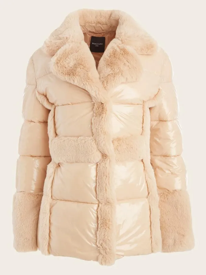 Women Bessie Puffer Coat Neutral Ivory Marciano Jackets