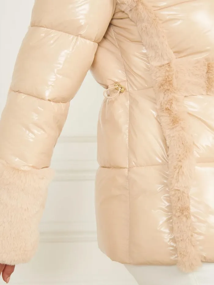 Women Bessie Puffer Coat Neutral Ivory Marciano Jackets